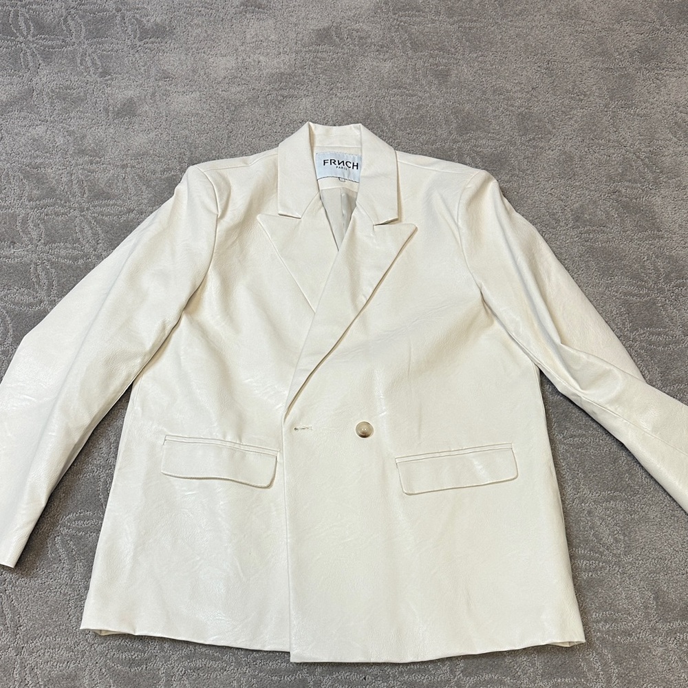 Cream Double-Breasted Blazer